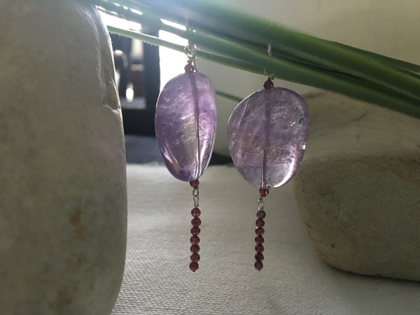 Amethyst Garnet Earrings