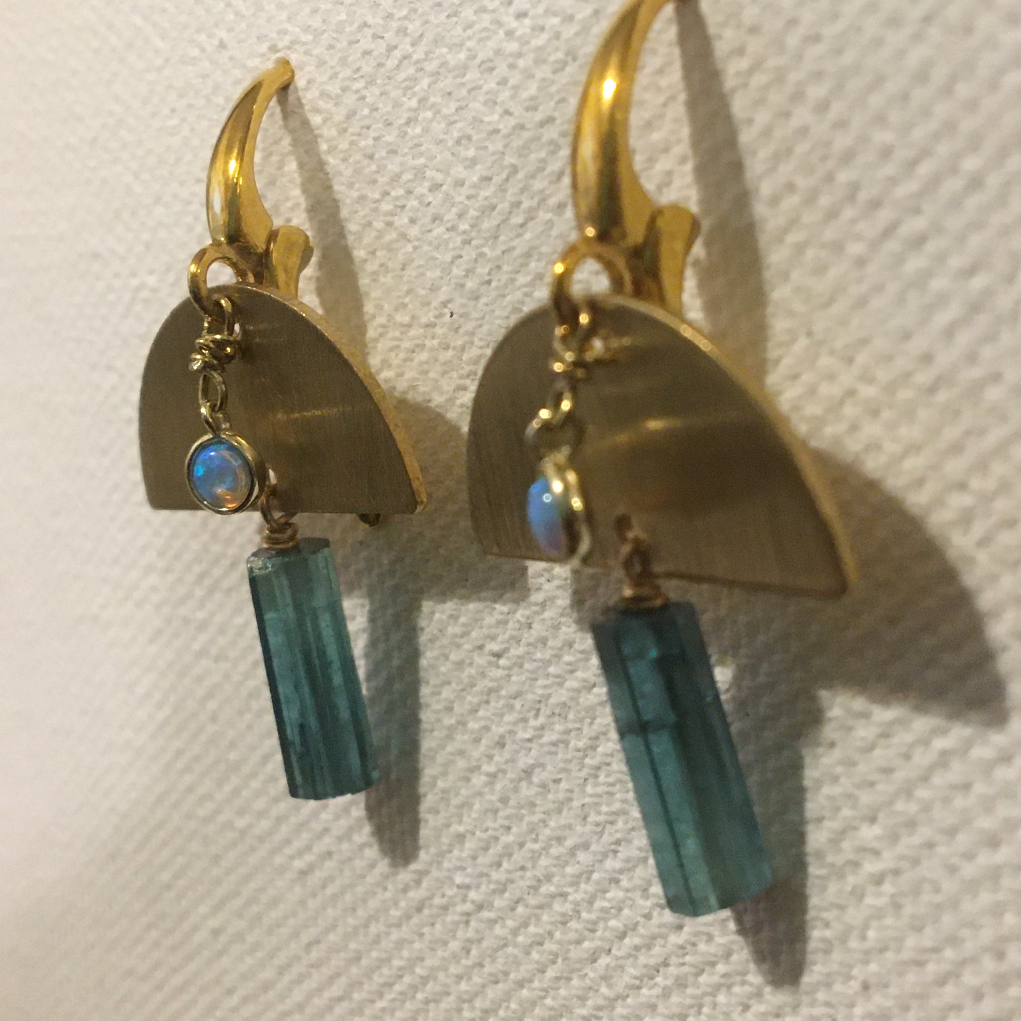 So Sweet Brass & Blue Earrings