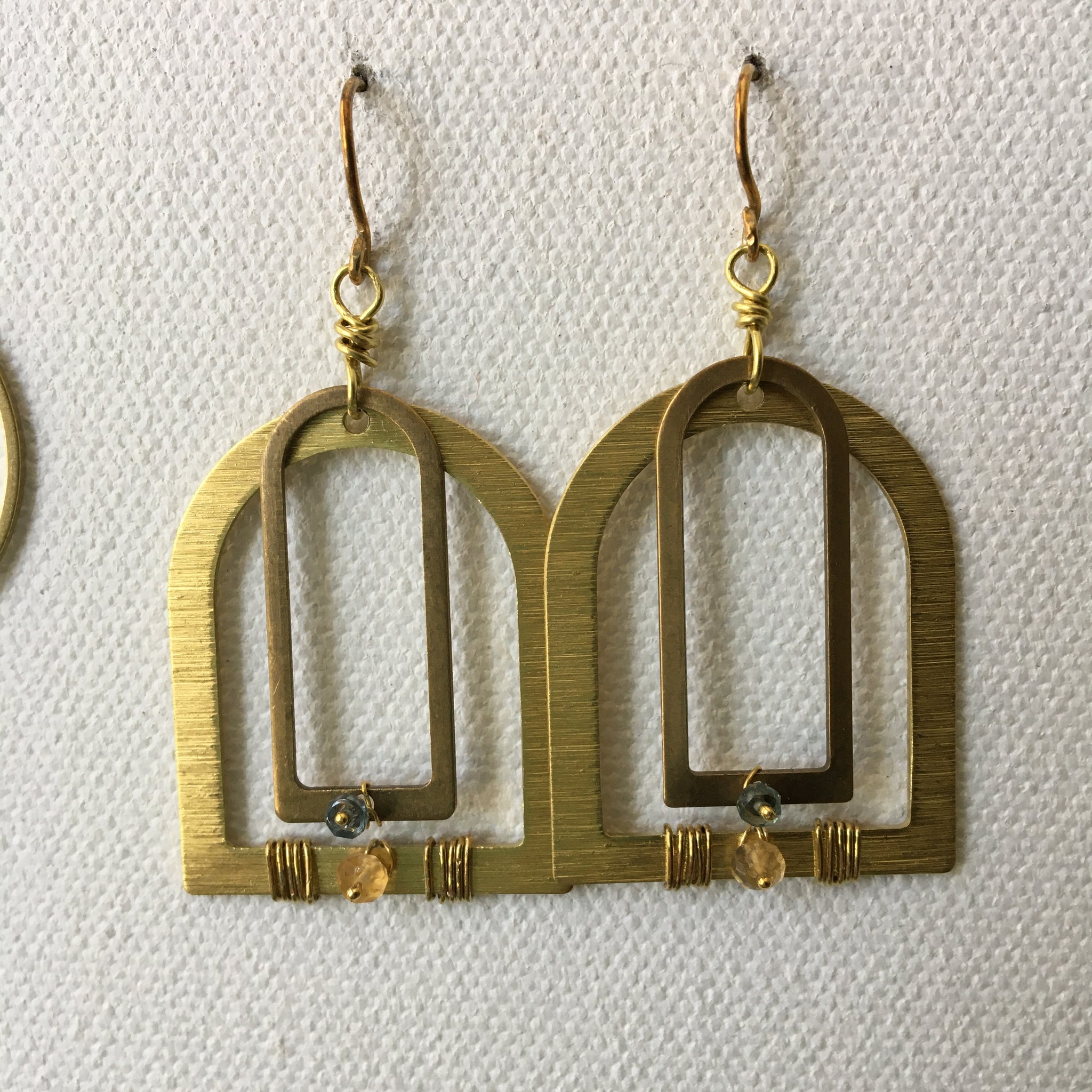 Bird Cage Brass Earrings