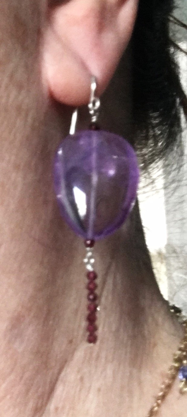 Amethyst Garnet Earrings