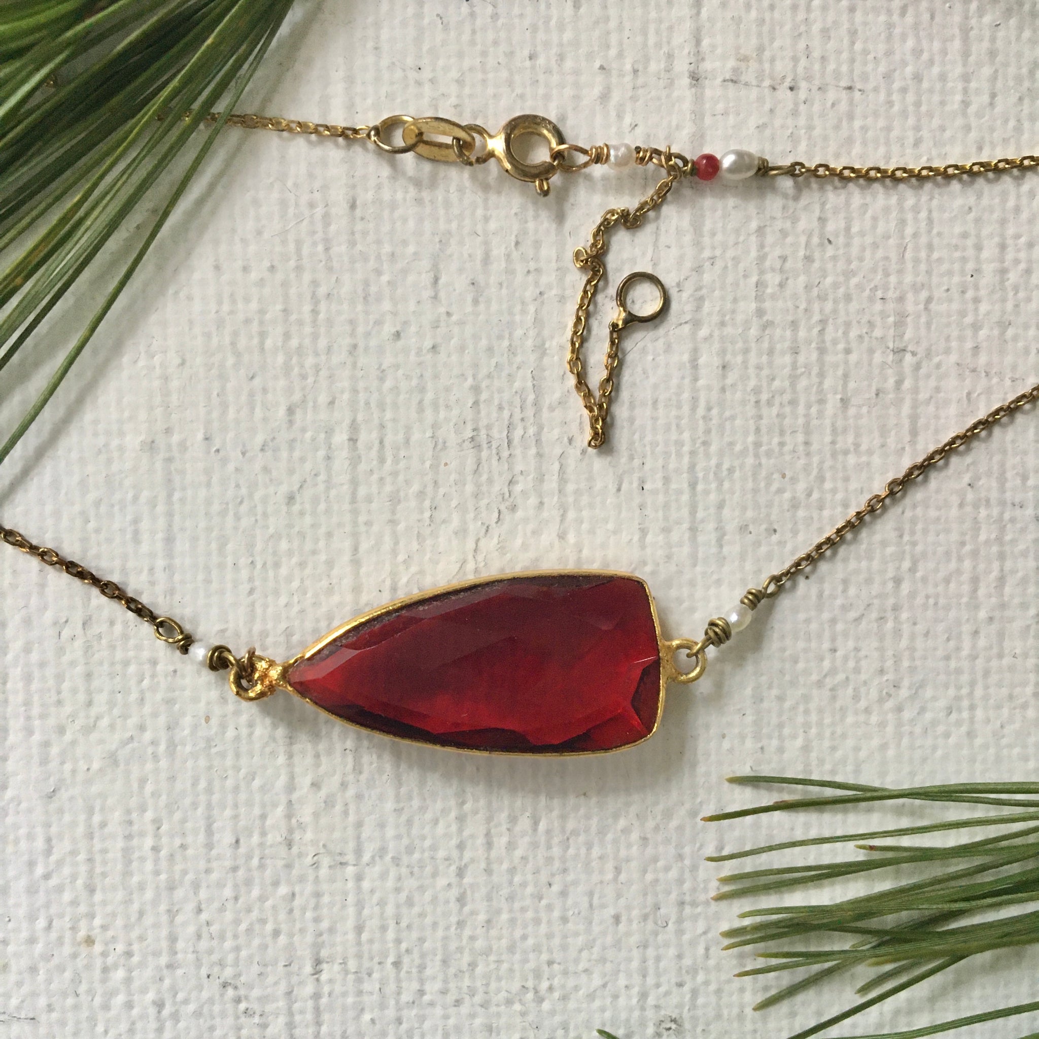 Cherry Red Dagger Necklace