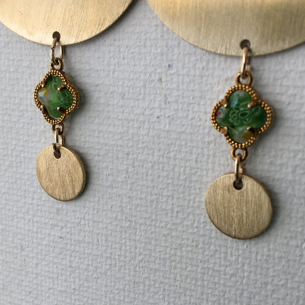 Murano Glass & Brass Earrings SOLD