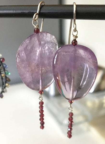 Amethyst Garnet Earrings