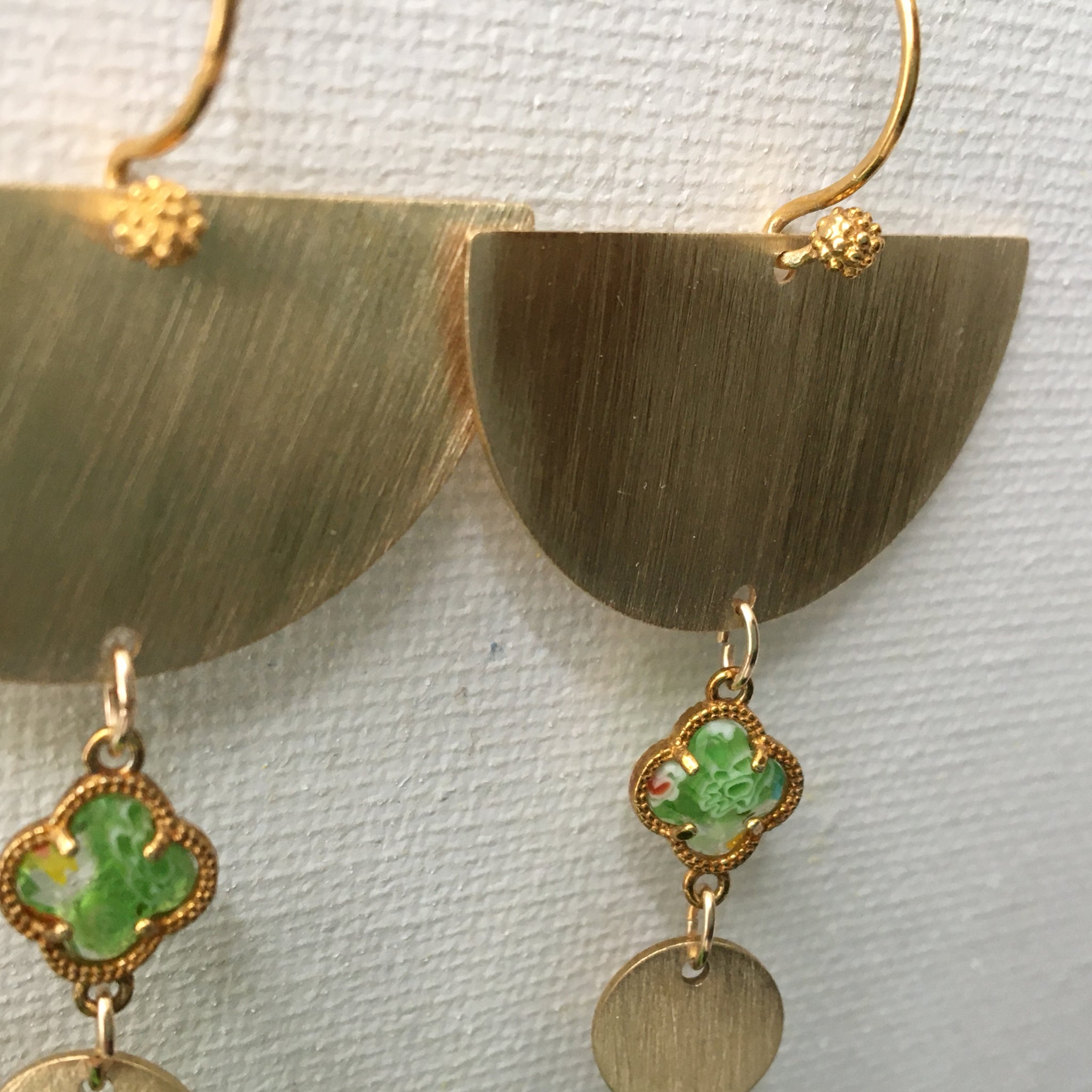 Murano Glass & Brass Earrings SOLD