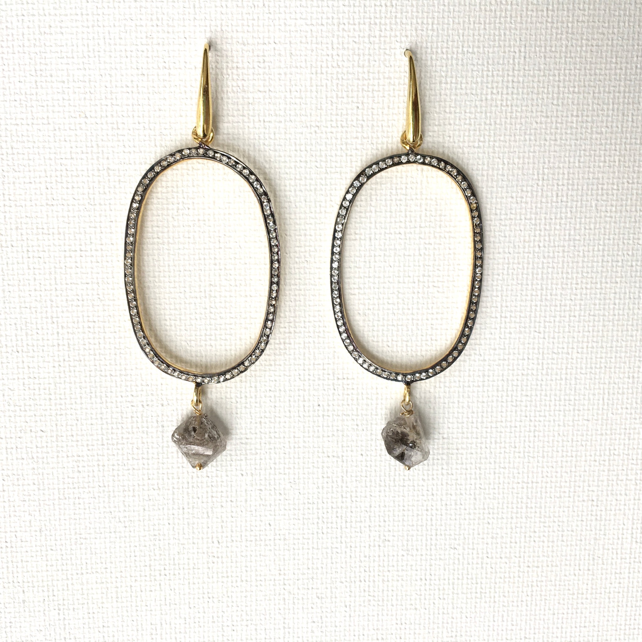 Pave Oval Earrings