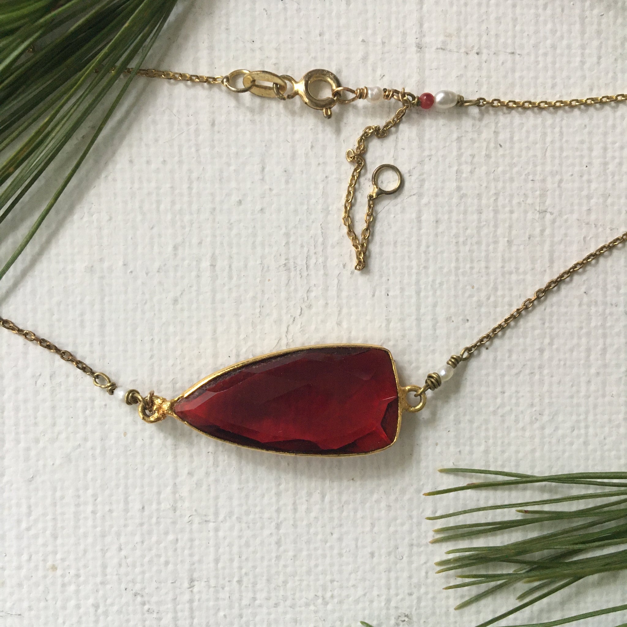 Cherry Red Dagger Necklace