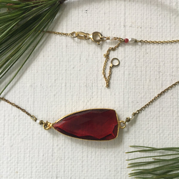 Cherry Red Dagger Necklace