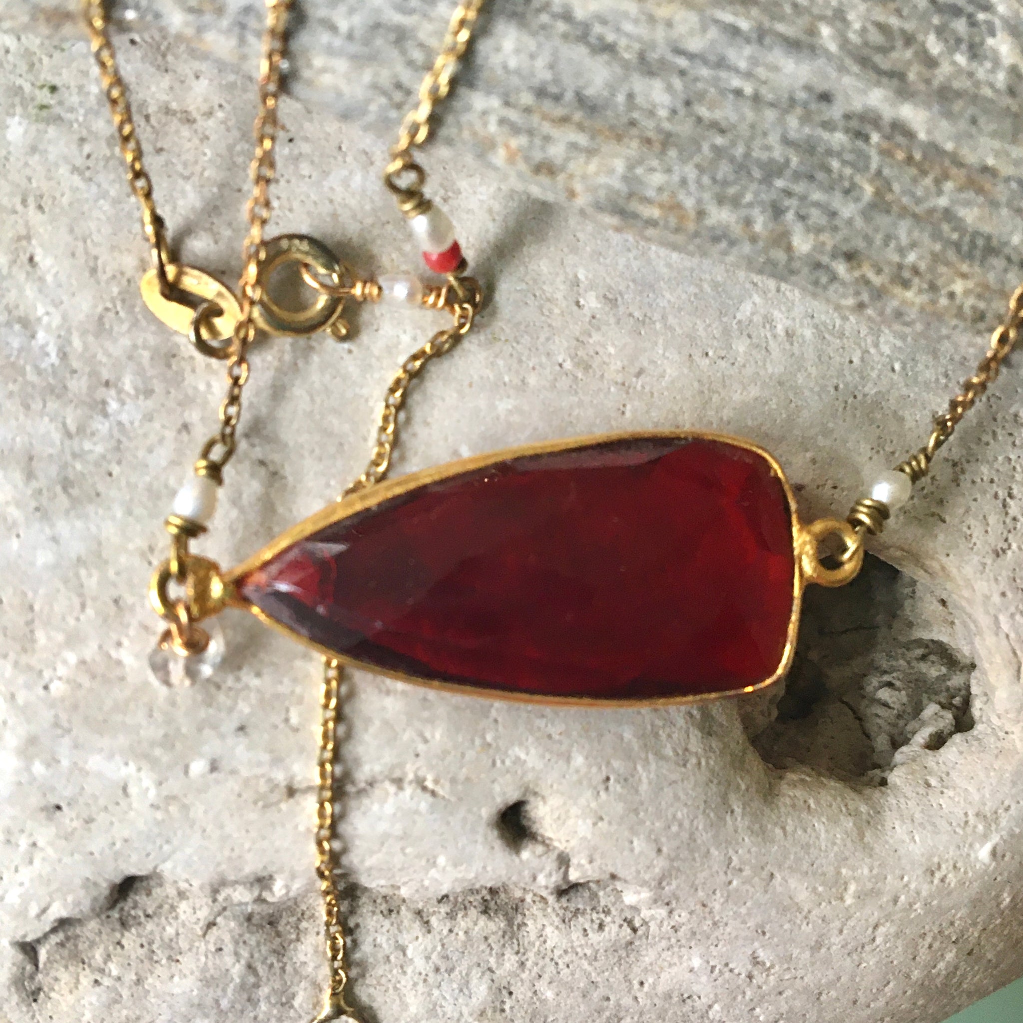 Cherry Red Dagger Necklace