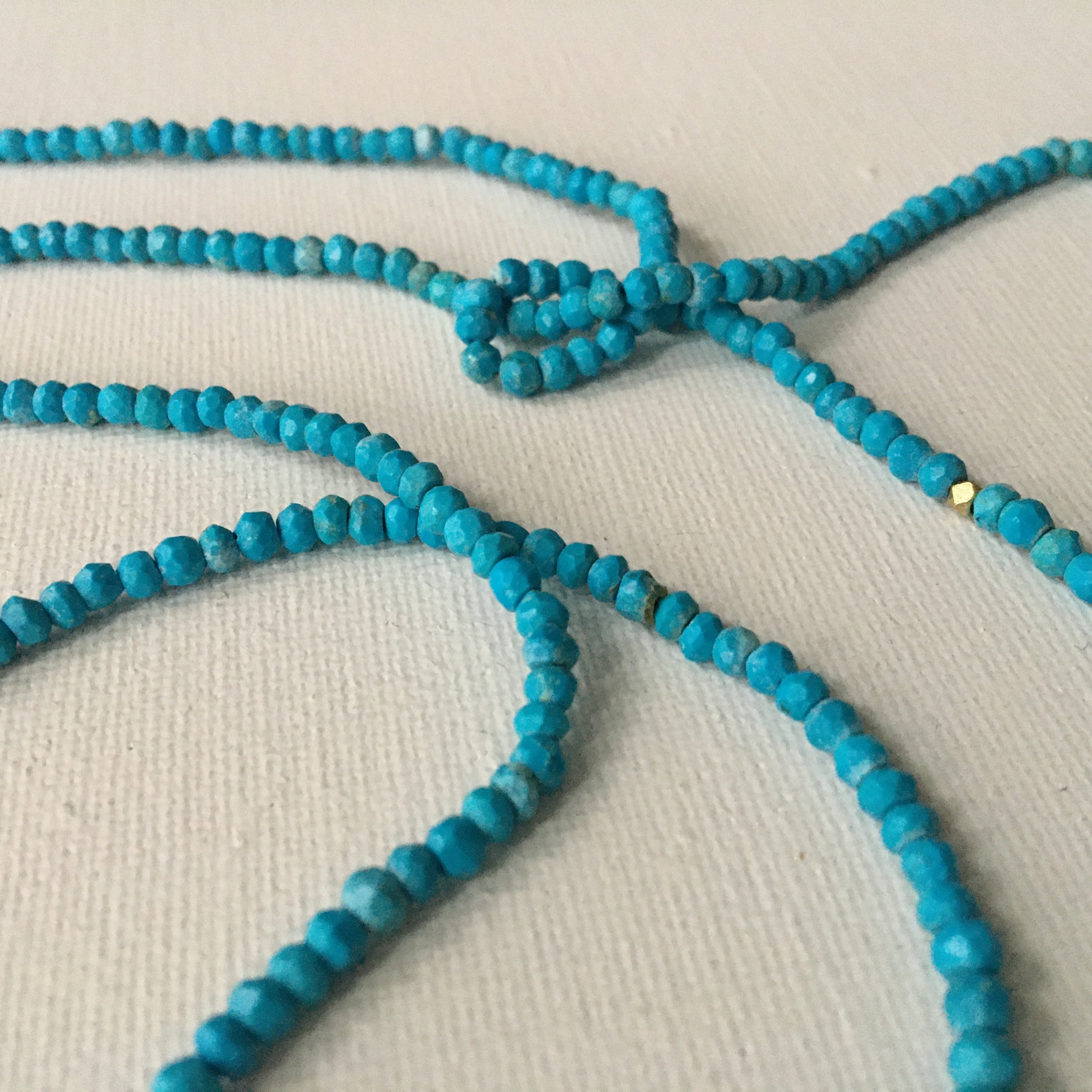 Long Lariat Aqua & Rusty Necklace