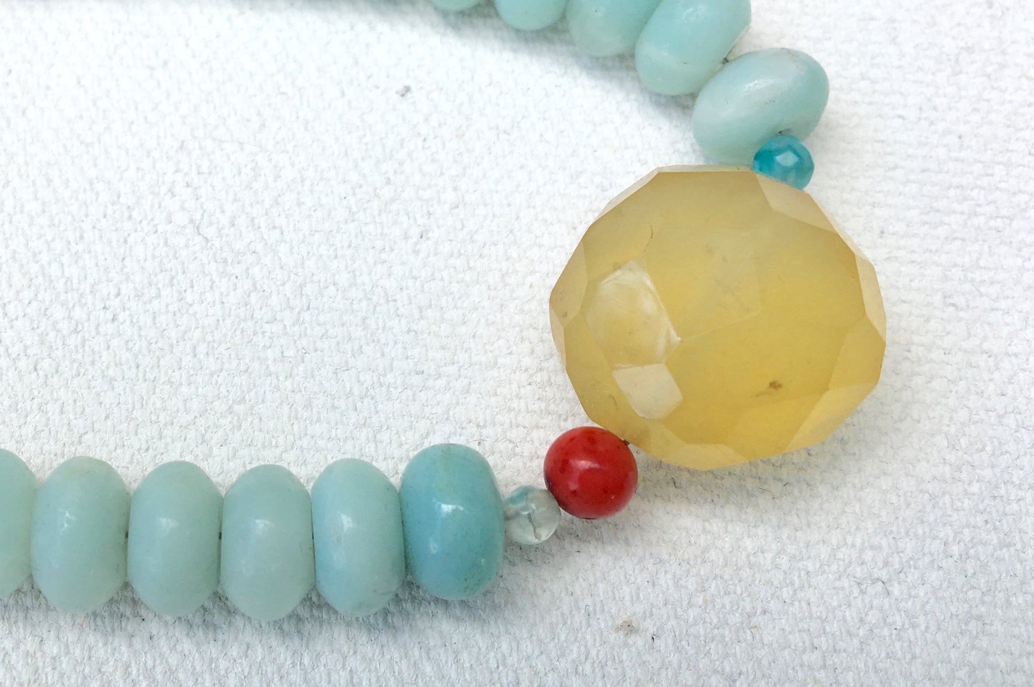 Chunky Amazonite and Big Yellow Bracelet