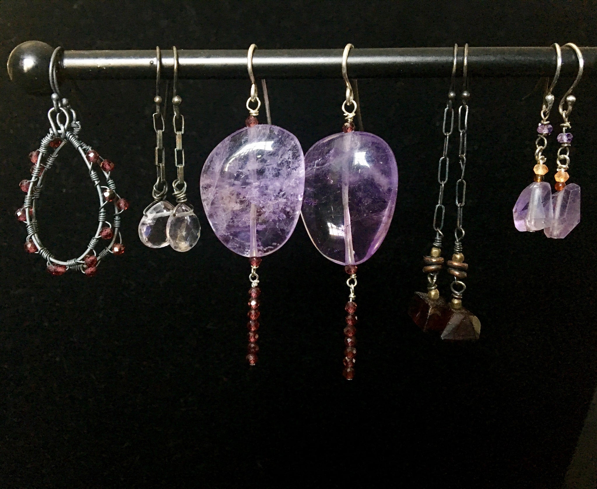 Amethyst Garnet Earrings