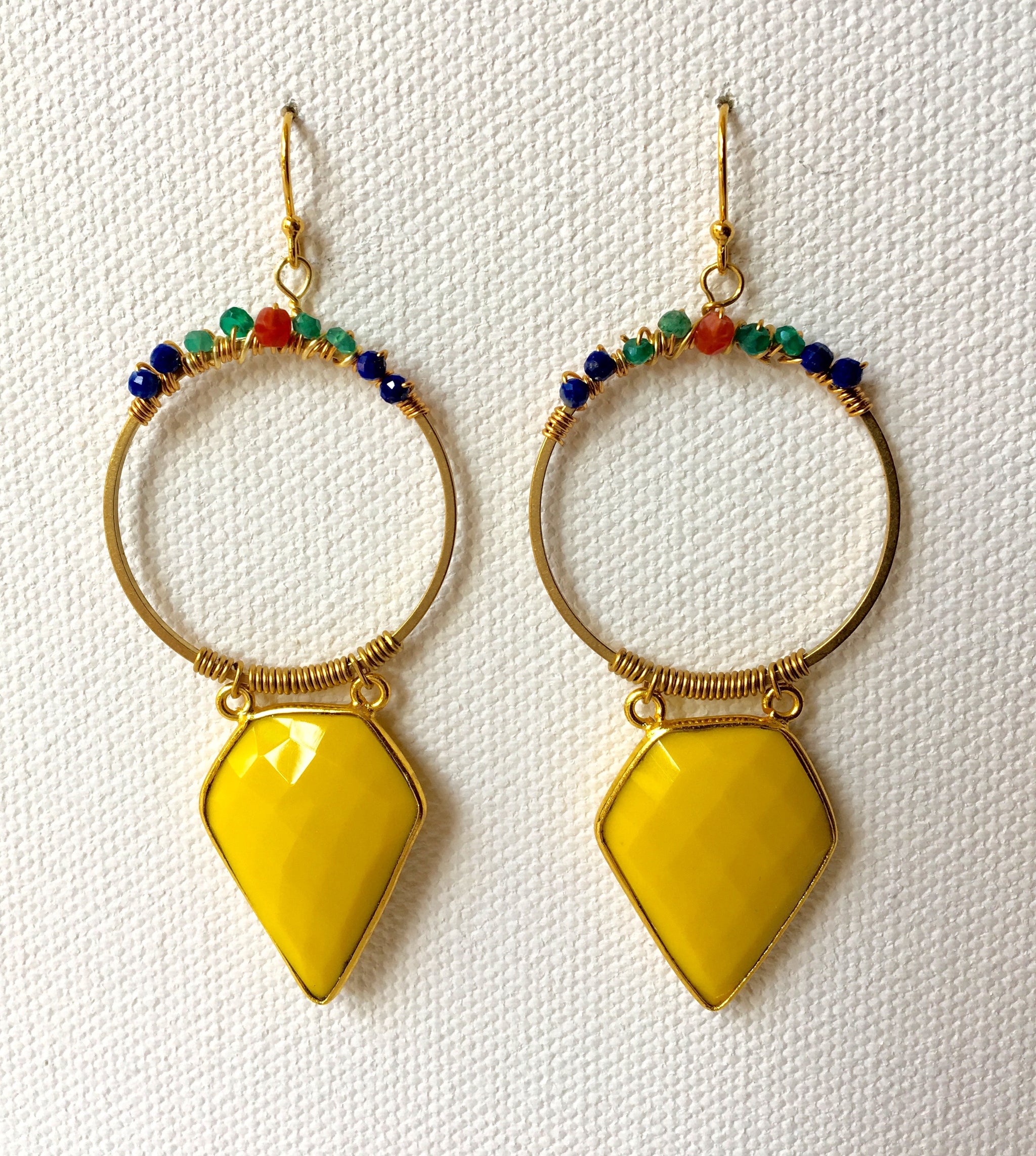 Funky Fun Yellow Chalcedony Earrings