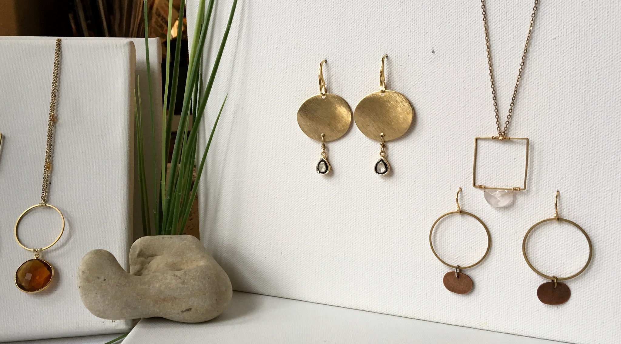 Simple Casual Brass & Copper Earrings