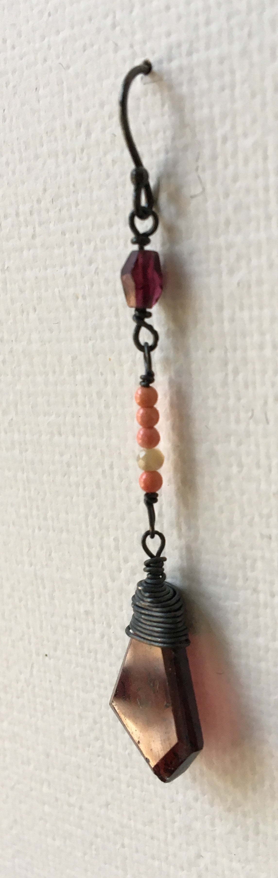 Flat Garnet Light Coral Earrings