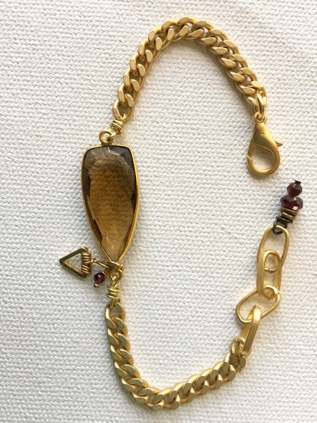 Bold/Gold Smoky Quartz Bracelet