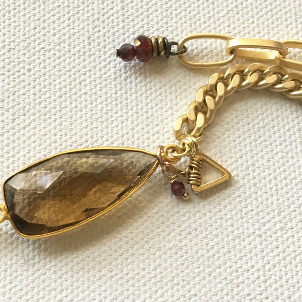 Bold/Gold Smoky Quartz Bracelet