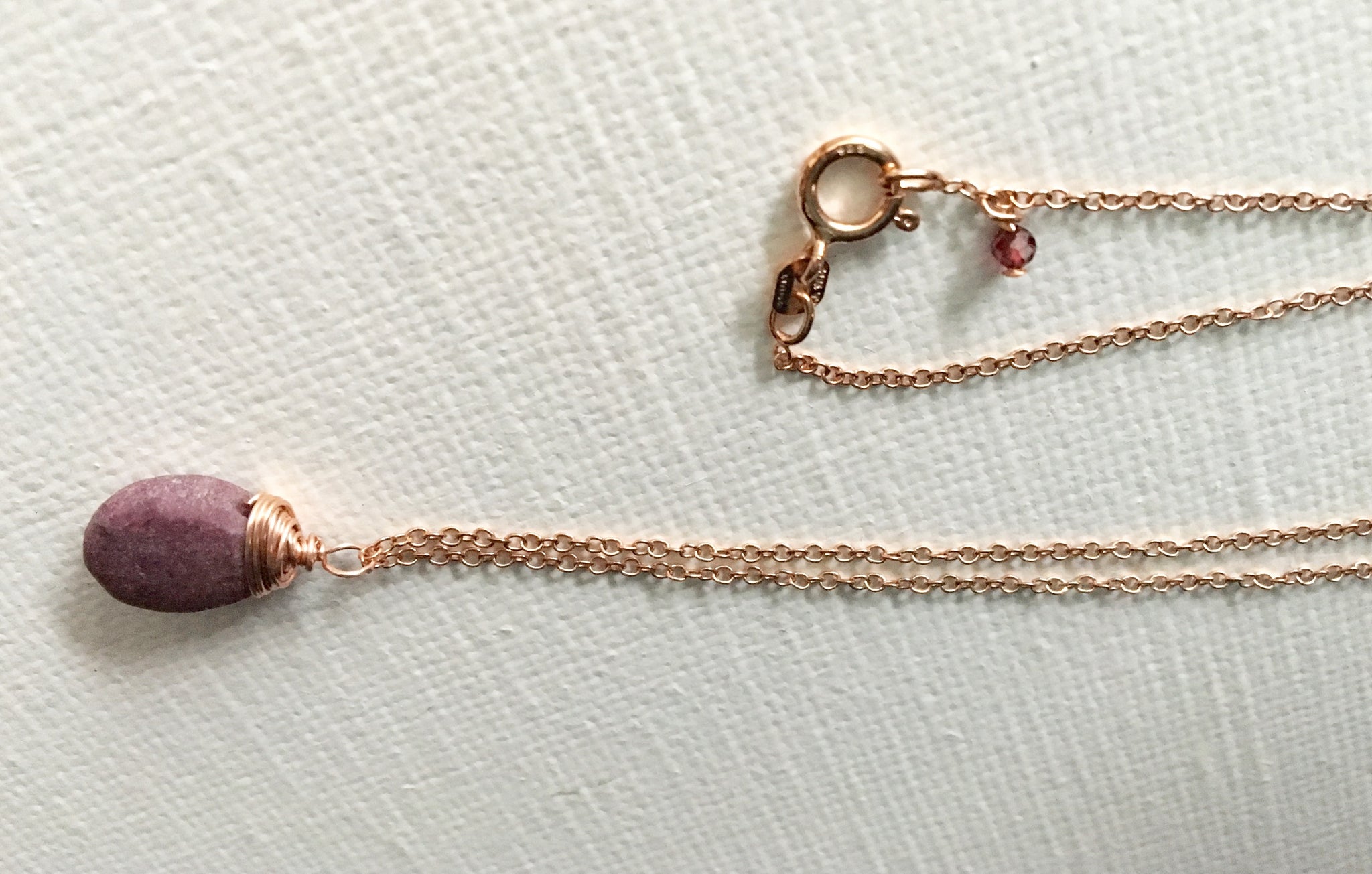 Rose Gold & Ruby Necklace