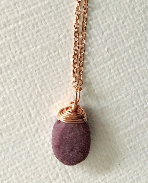 Rose Gold & Ruby Necklace