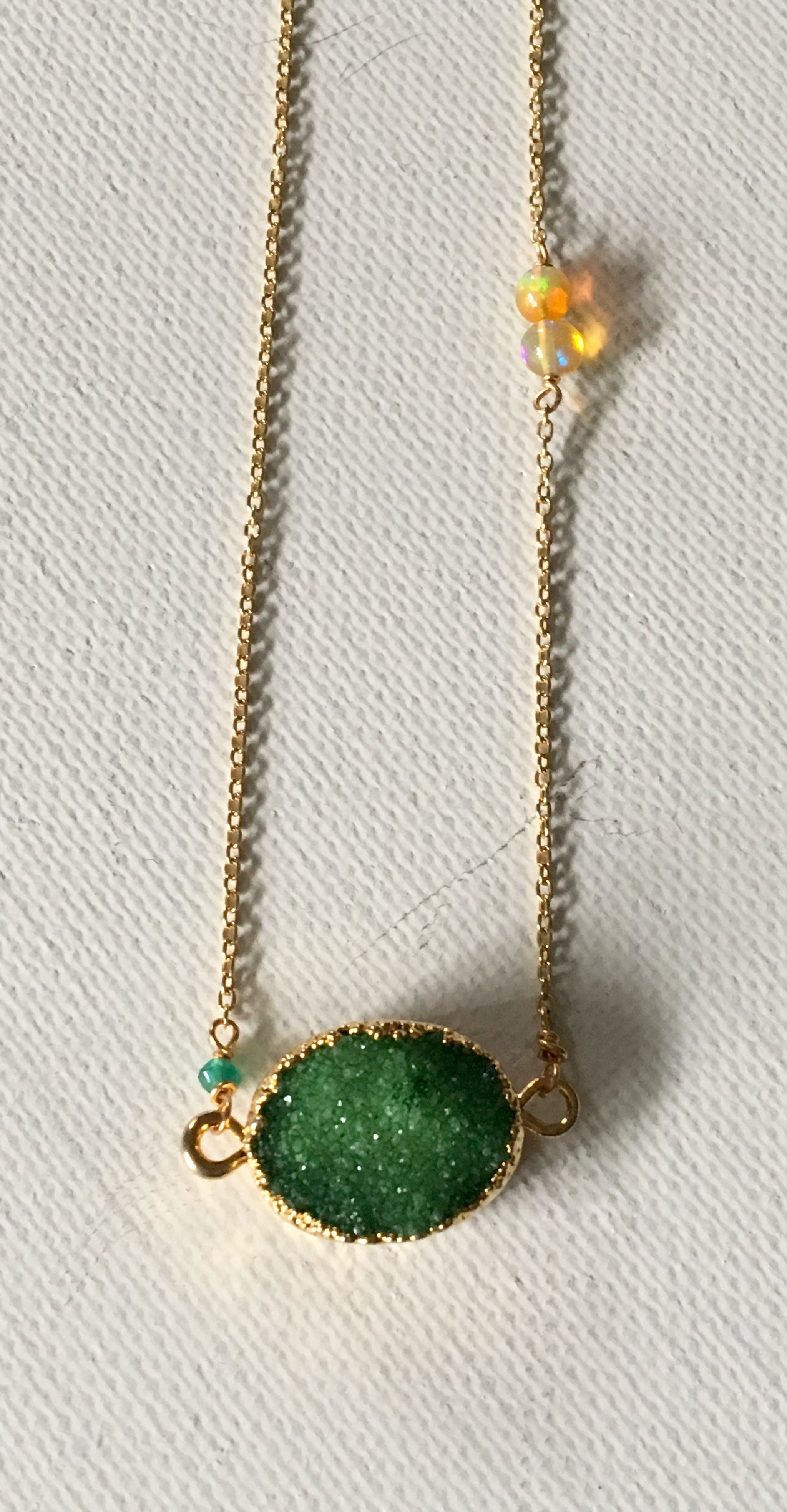 Green & Festive Vermeil Necklace