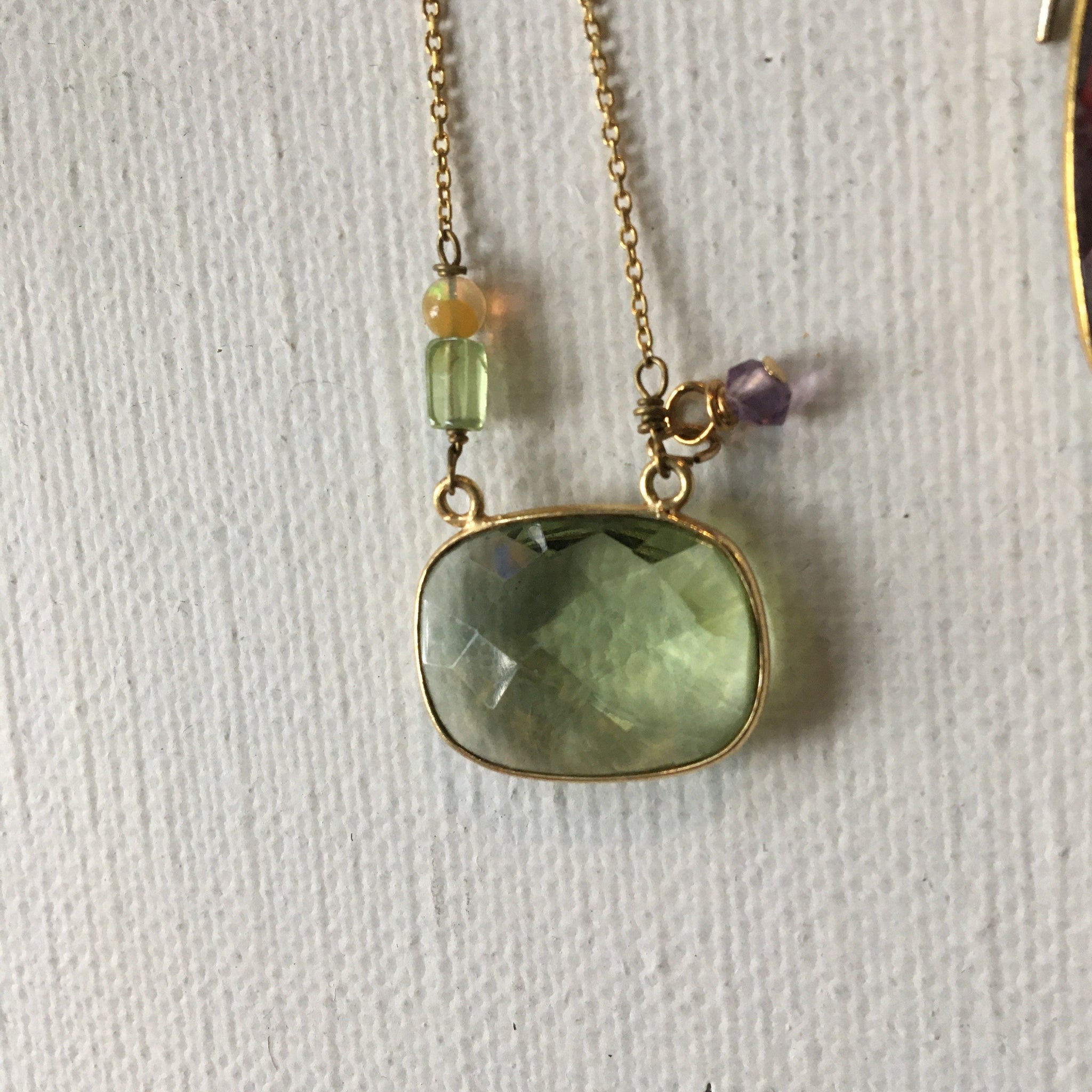 Green Amethyst Vermeil Necklace