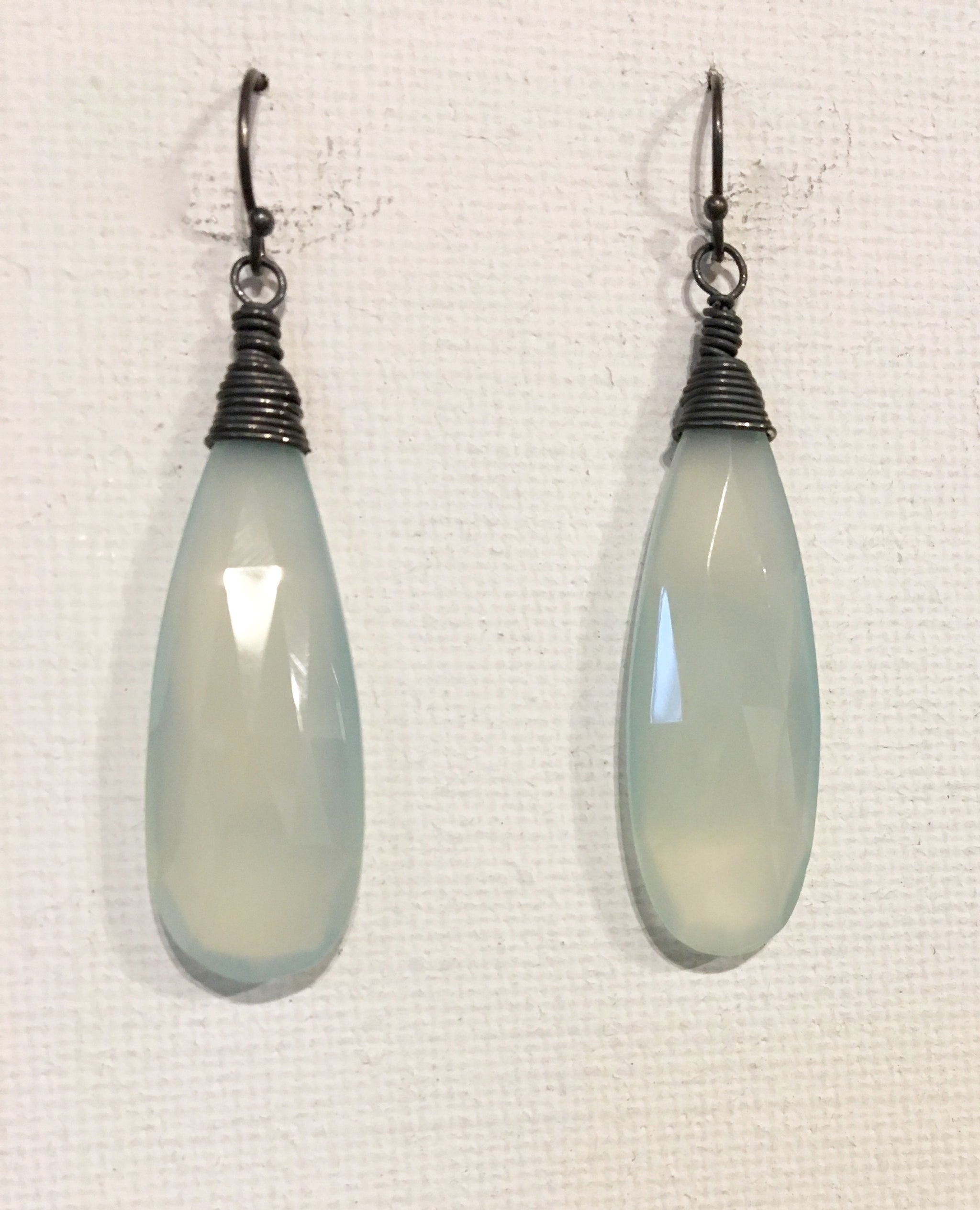 Soft Blue Chalcedony Earrings