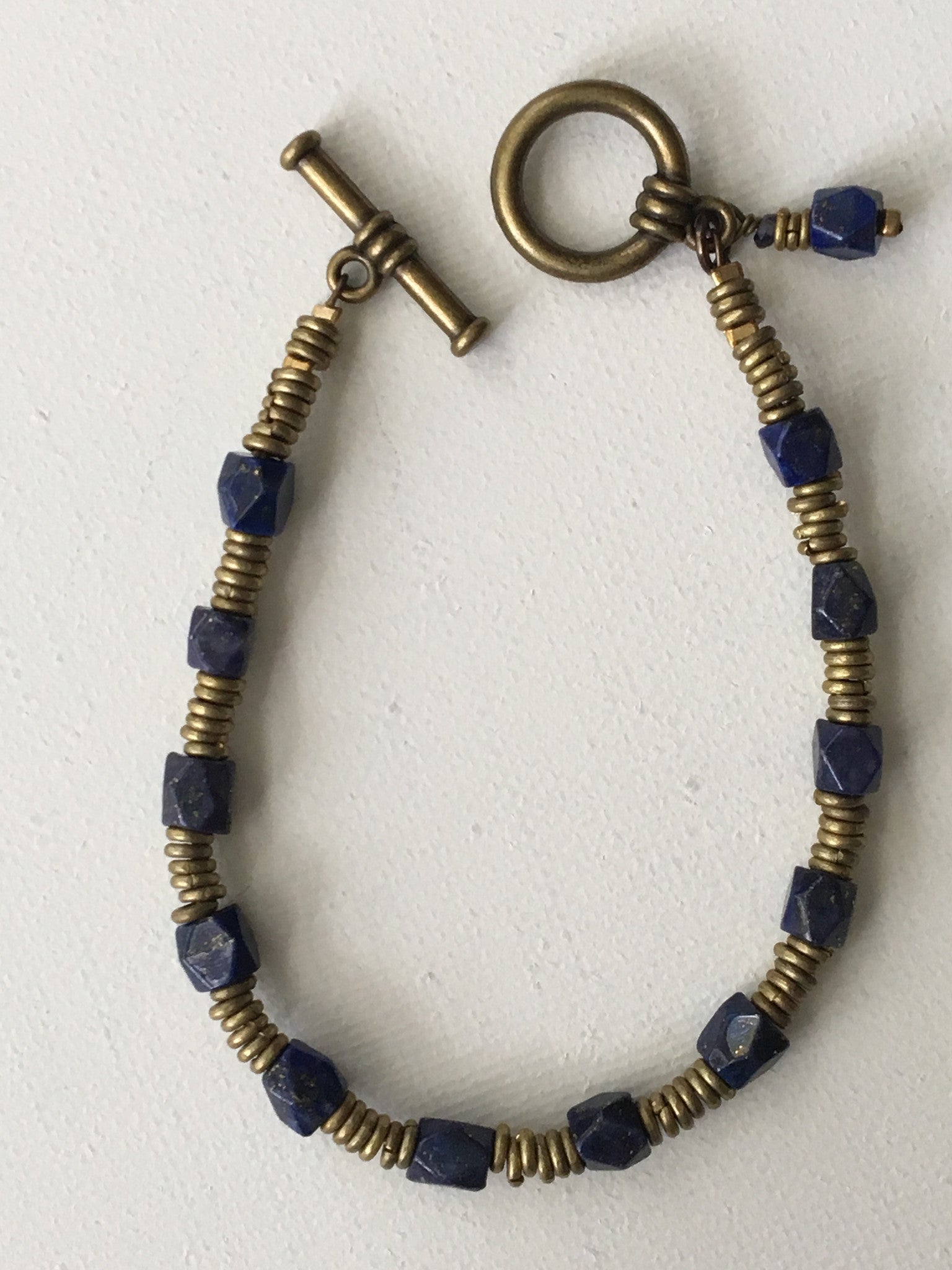 Lapis Lazuli and Brass Bracelet