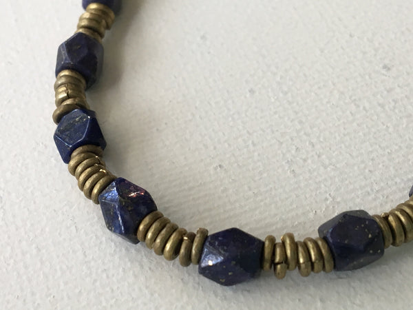 Lapis Lazuli and Brass Bracelet