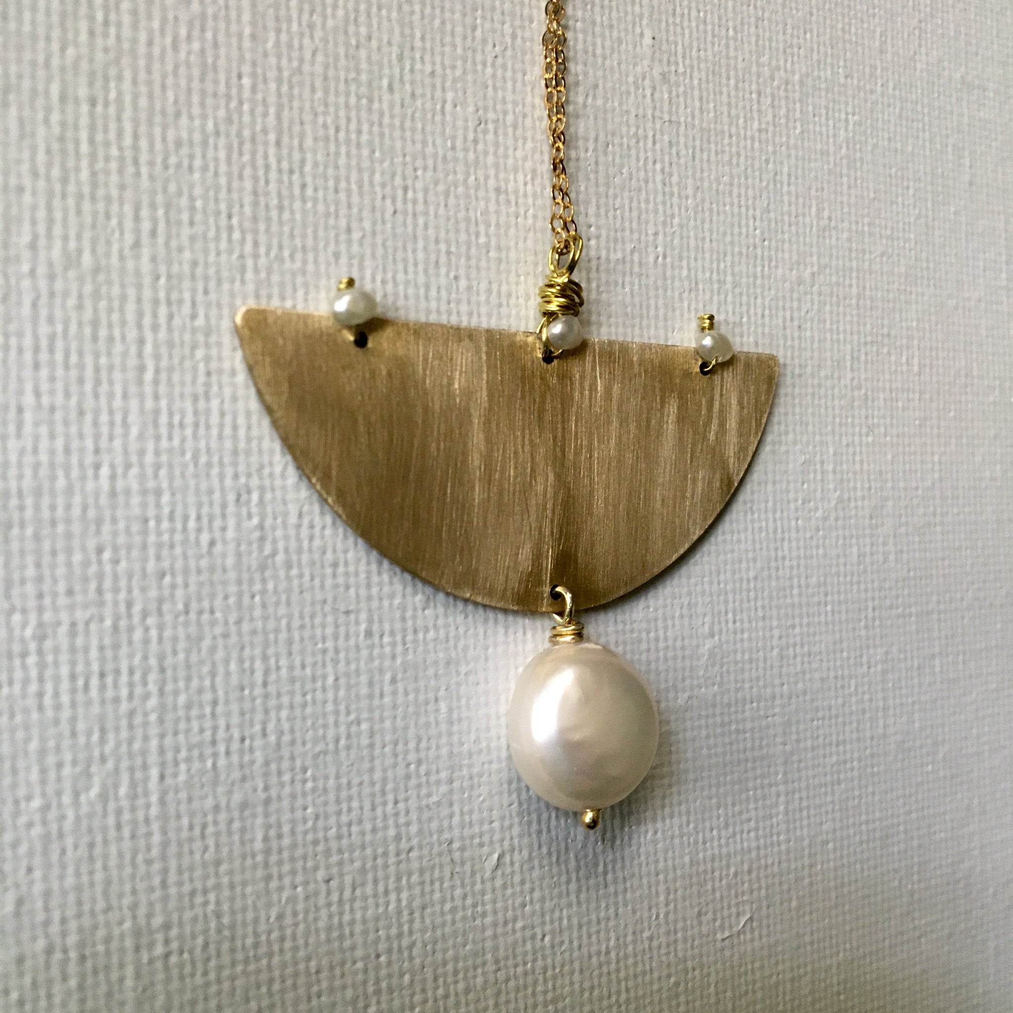 Pearls and Brass Necklace