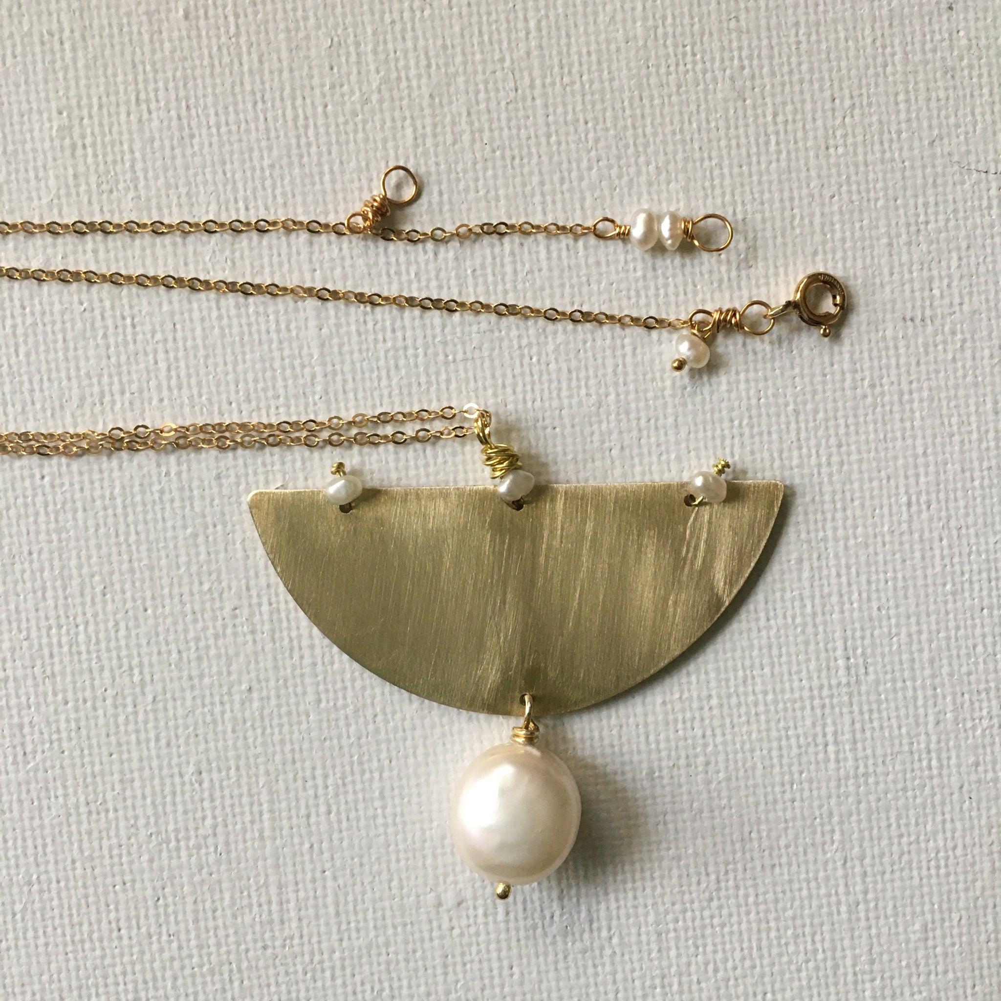 Pearls and Brass Necklace