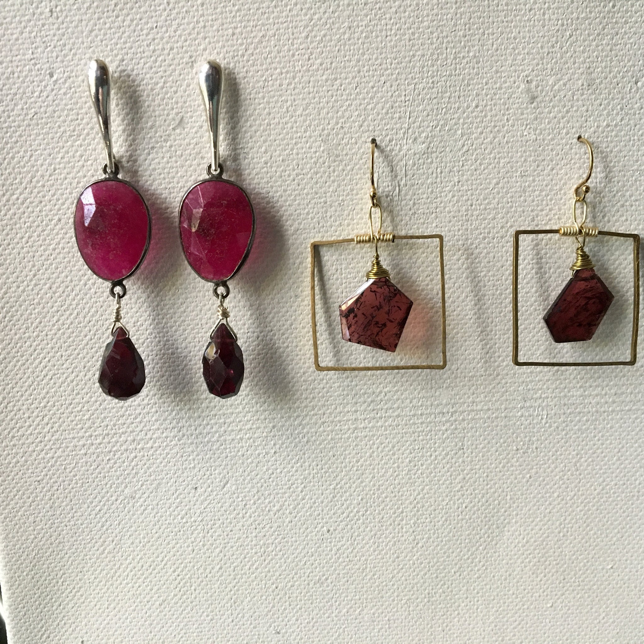 Flat Red Earrings