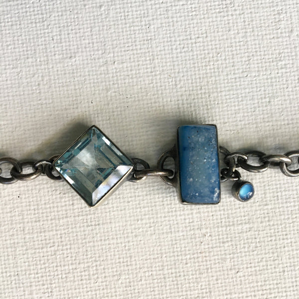 Chunky Blue and Silver Bracelet SOLD