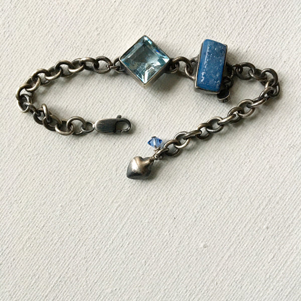 Chunky Blue and Silver Bracelet SOLD