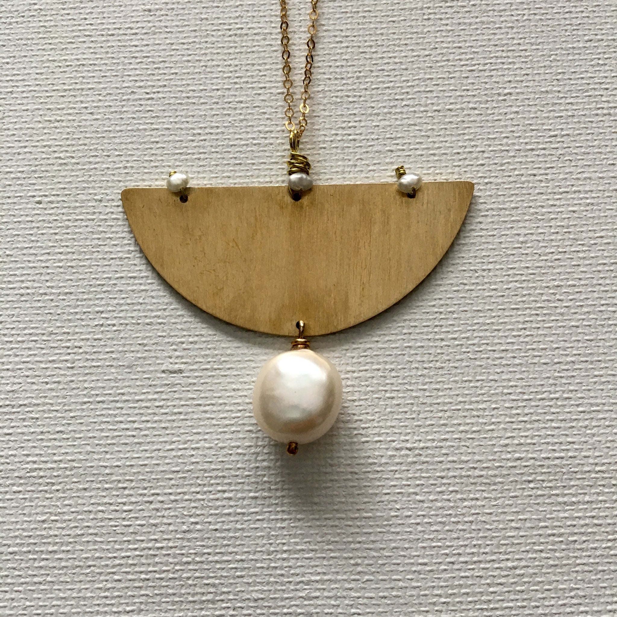 Pearls and Brass Necklace