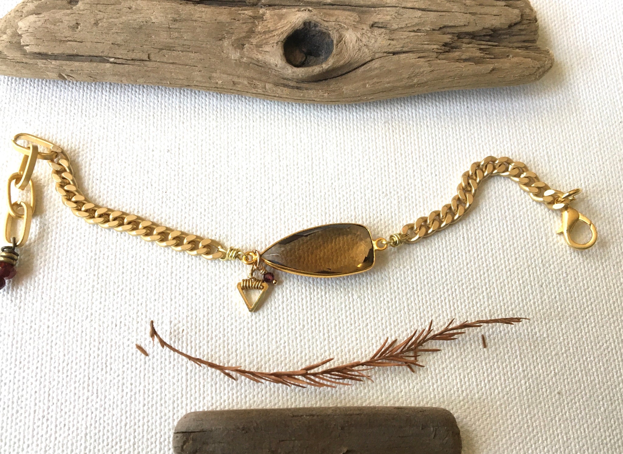 Bold/Gold Smoky Quartz Bracelet