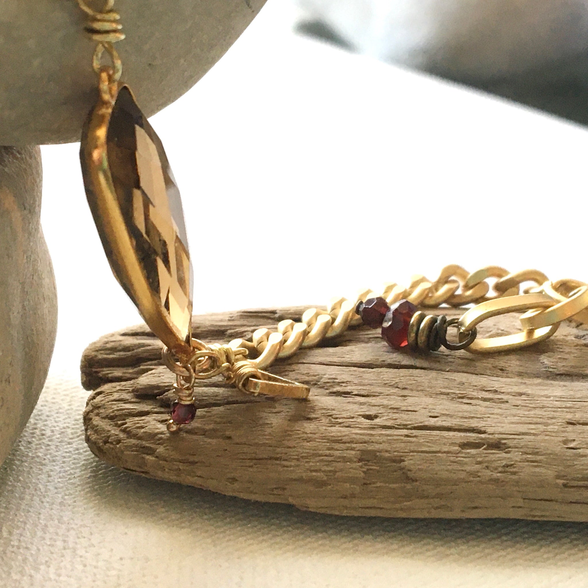 Bold/Gold Smoky Quartz Bracelet