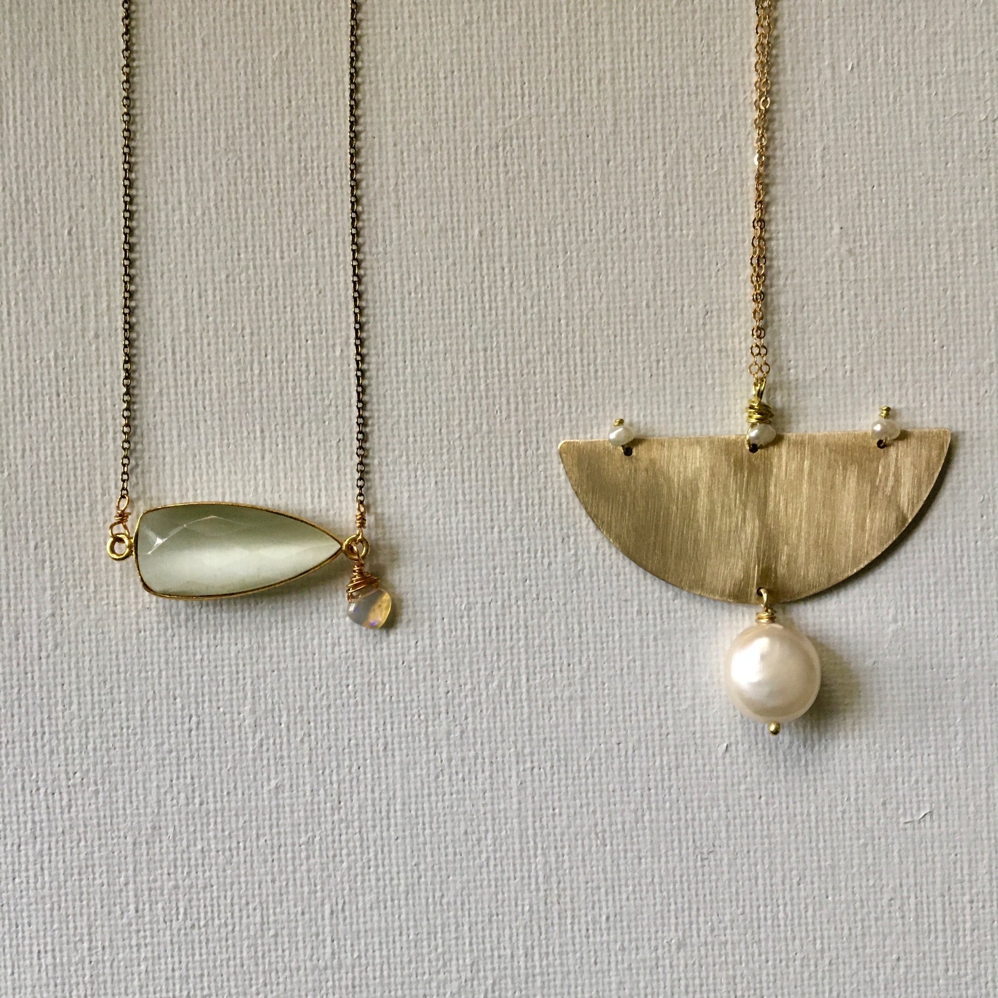 Pearls and Brass Necklace
